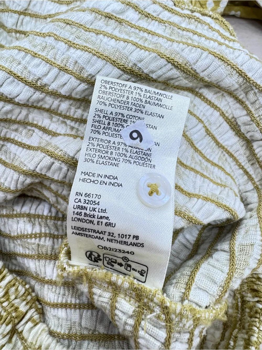 Anthropologie seersucker Smocked puff sleeve Crop Top NWT Sz XS